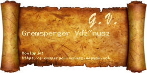 Gremsperger Vénusz névjegykártya